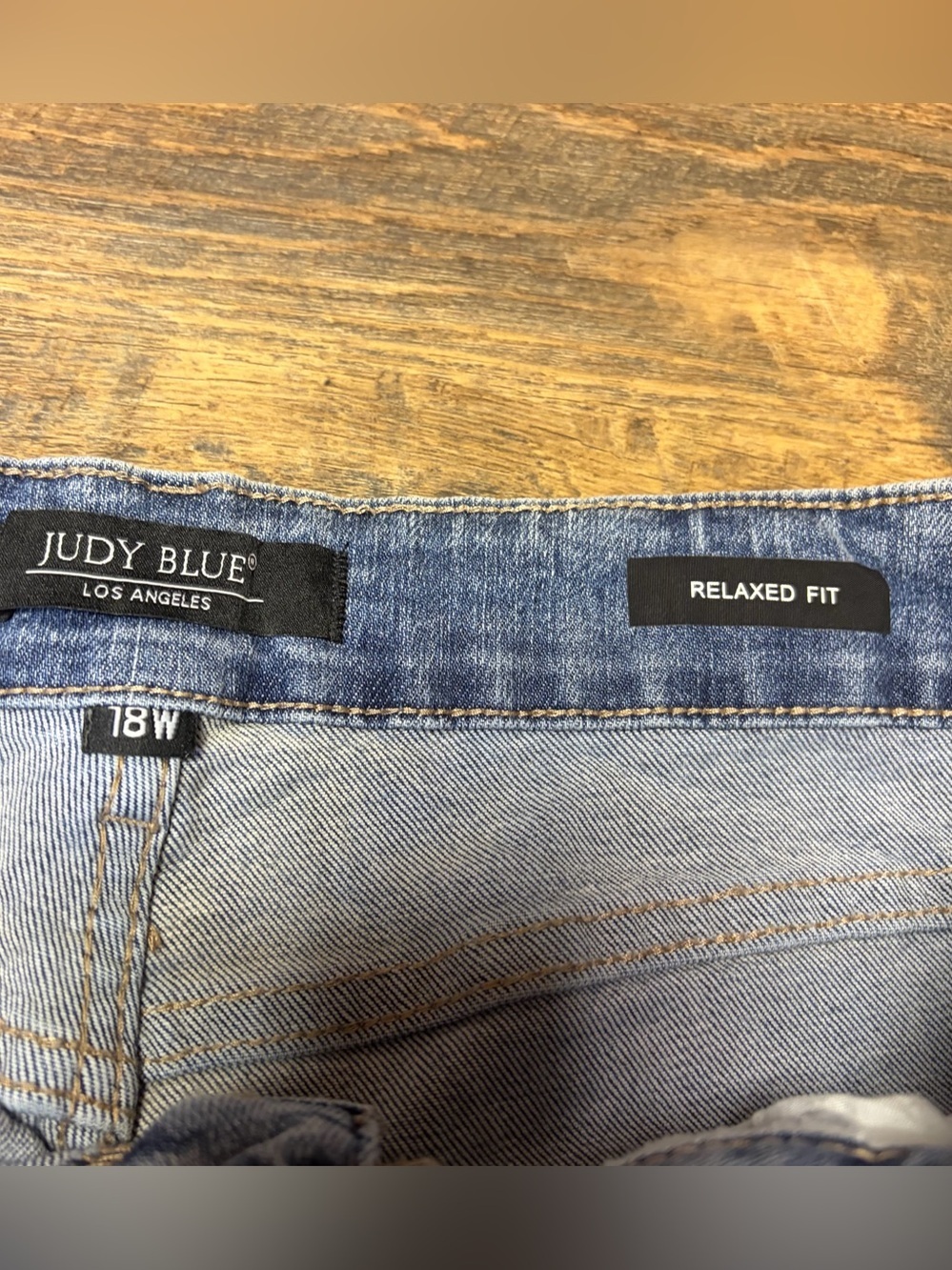 Judy Blue Relaxed Fit Jeans Womens 18W Raw Hem Stretch Blue Denim High Waist - Picture 3 of 9